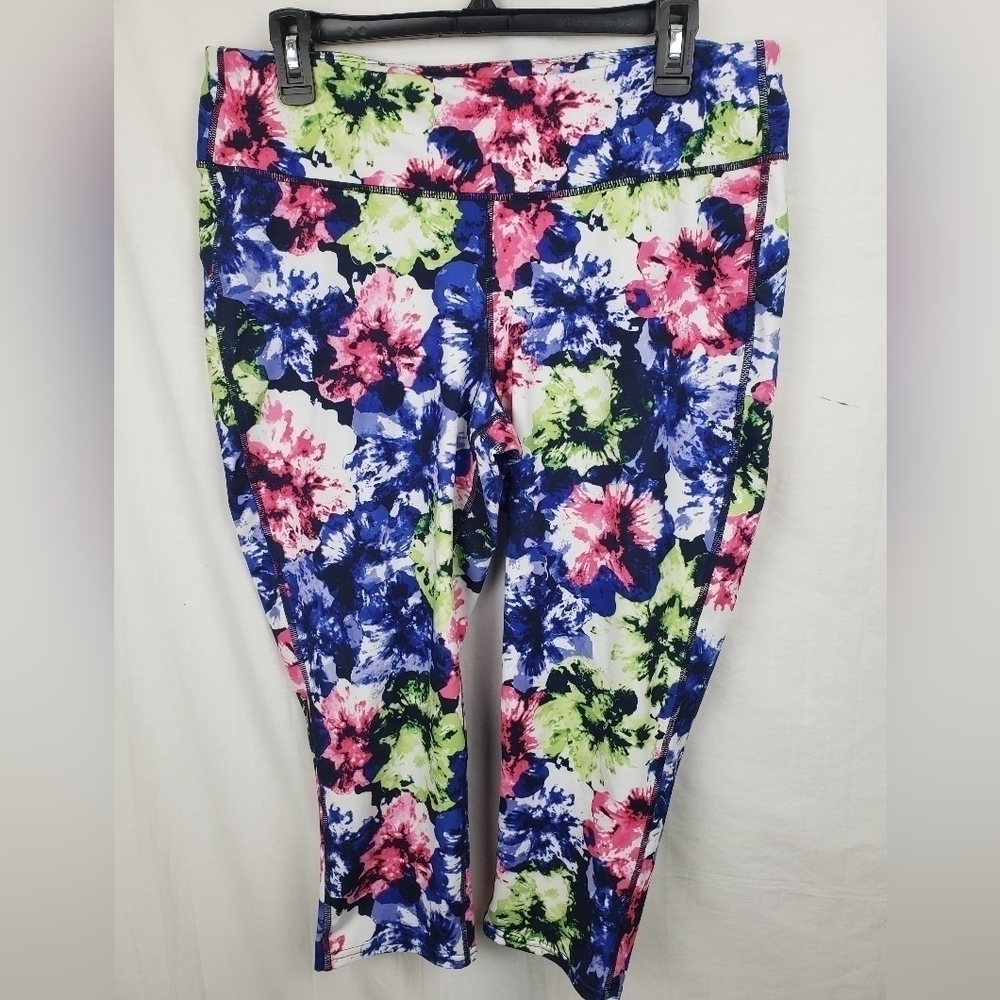 GAP Gapfit Athletic Multicolored Capri Workout Leggings Pants Sz XL